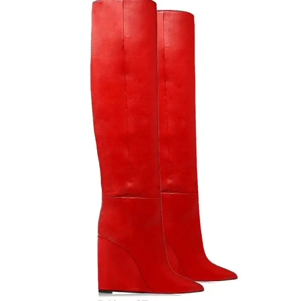 Santiag basse beige Simili Cuir Femme - Élégantes bottines à talon compensé