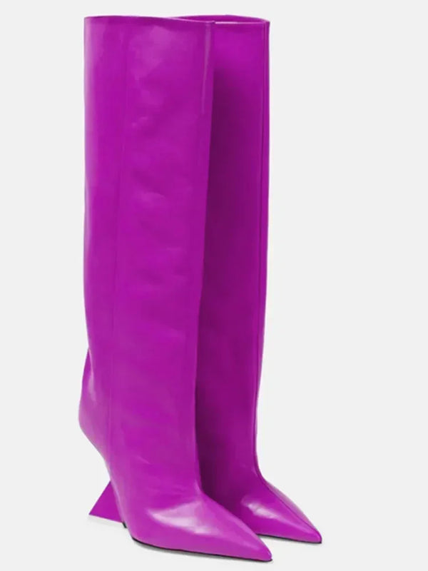 Santiag haute violet Synthétique Femme - Éclat violet, bout pointu sophistiqué