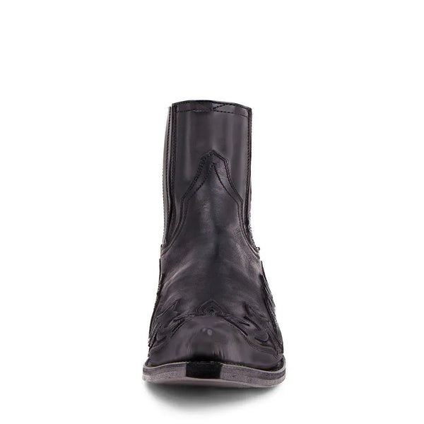 Santiag basse marron foncé Simili Cuir Homme - Bout rond, plateforme, fermeture éclair