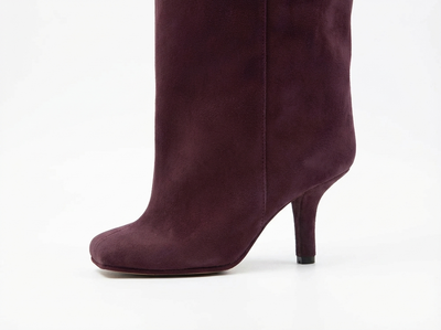 Santiag haute violet Daim Synthétique Femme - Élégance sobre au bout carré - side_view