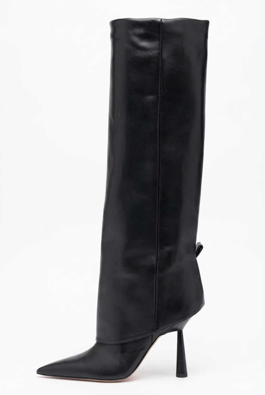 Botte haute noir Synthétique Femme - Élégance western moderne chic et raffinée 2