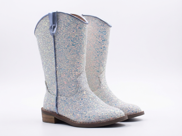 Santiag mi-haute multicolore Synthétique Fille - Brillantes bottes festives avec paillettes scintillantes - three_quarter_view