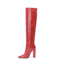 Botte haute rouge Daim Synthétique Femme - Santiags élégantes et audacieuses en rouge 1