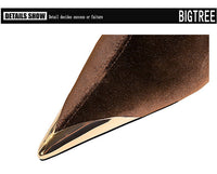 Santiag mi-haute noir Daim Synthétique Femme - Bout pointu doré, talons aiguilles dorés 1