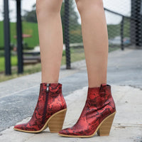 Santiag mi-haute doré Synthétique Femme - Motif crocodile doré audacieux 3