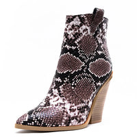 Santiag mi-haute marron Simili Cuir Femme - Texture crocodile avec sangle décorative 1