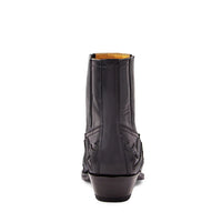 Santiag mi-haute marron Simili Cuir Homme - Broderies géométriques et bout pointu élégant 4