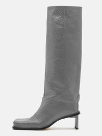 Santiag haute noir Synthétique Femme - Talons carrés, élégante texture grainée 3