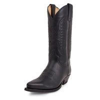 Santiag mi-haute marron foncé Simili Cuir Homme - Talon carré et coutures élégantes 3