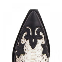 Santiag mi-haute bleu Synthétique Homme - Motif python élégant et broderies western 2