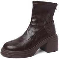 Santiag mi-haute noir Simili Cuir Femme - Élégant talon carré avec fermeture éclair 3