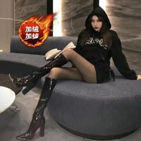 Santiag mi-haute beige Synthétique Femme - Talon incurvé et finition vernie 3