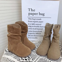 Santiag mi-haute camel Daim Synthétique Fille - Texture douce, coutures soignées et classiques 3