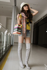 Santiag haute marron foncé Daim Synthétique Femme - Silhouette élégante avec bout pointu 3