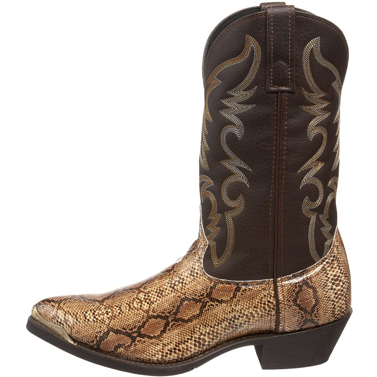 Santiag mi-haute marron Simili Cuir Homme - Style équestre avec broderies sophistiquées 2