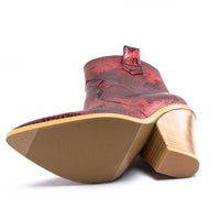 Santiag mi-haute doré Synthétique Femme - Motif crocodile doré audacieux 4