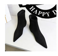 Santiag mi-haute marron Daim Femme - Bout pointu et fermeture éclair arrière 2