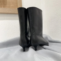 Santiag mi-haute noir Simili Cuir Femme - Silhouette élégante à bout pointu 4