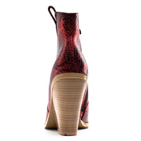 Santiag mi-haute blanc Simili Cuir Femme - Texture crocodile avec talon carré élégant 4