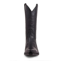 Santiag mi-haute marron foncé Simili Cuir Homme - Talon carré et coutures élégantes 4