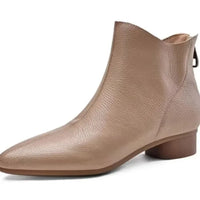 Santiag basse beige Cuir Femme - Style épuré avec talon carré 3