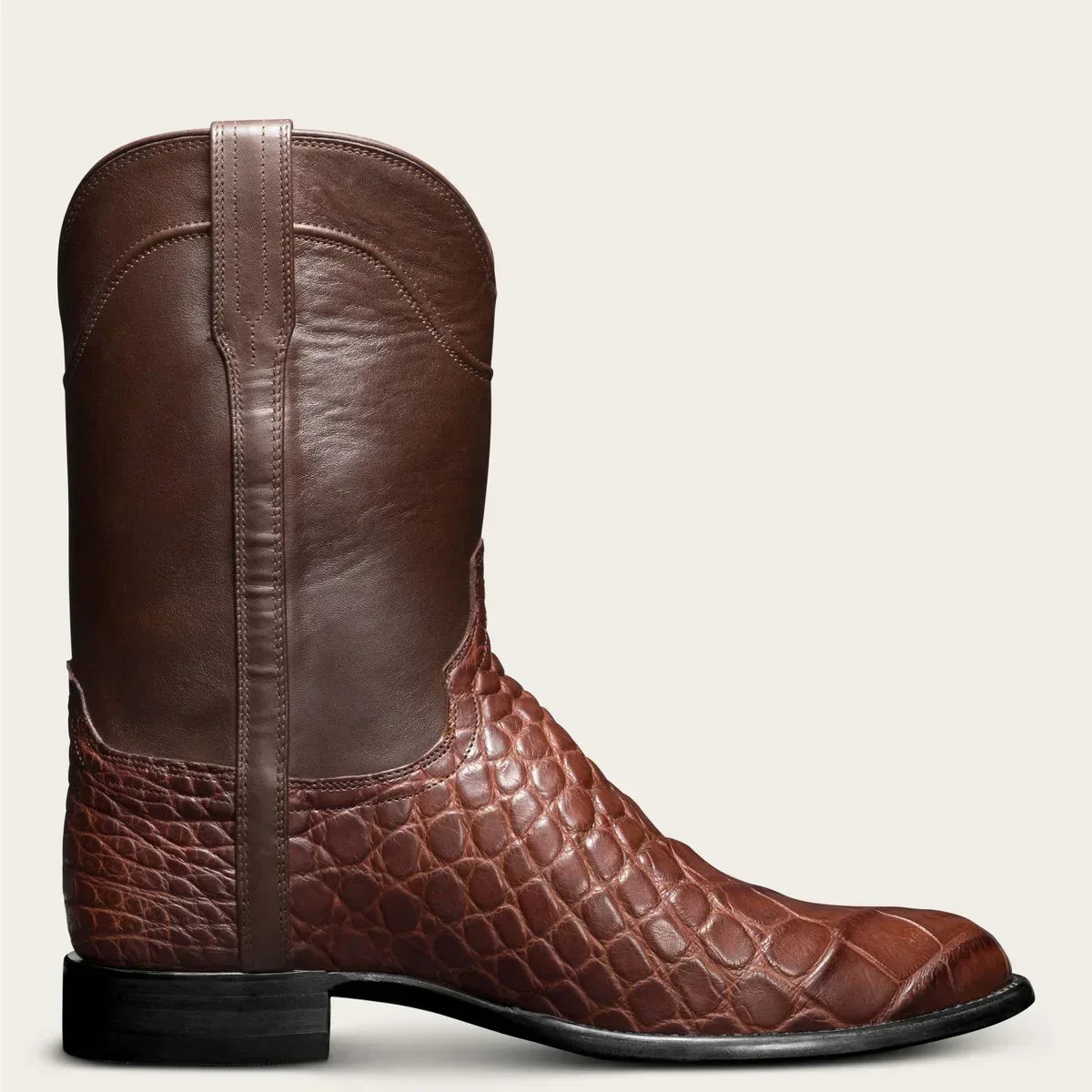 Santiag mi-haute marron Simili Cuir Homme - Motif crocodile et pointes sophistiquées