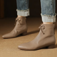 Santiag basse noir Cuir Femme - Bout pointu, lacet décoratif moderne 4