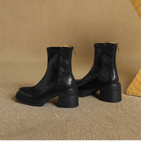 Santiag mi-haute marron foncé Synthétique Femme - Talon épais et bout carré distinctif 3