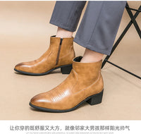 Santiag basse camel Synthétique Homme - Style moderne avec zip latéral pratique 4