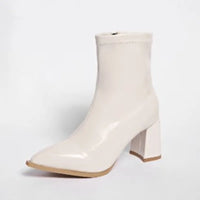 Santiag mi-haute beige Synthétique Femme - Talons carrés, allure moderne et chic 2