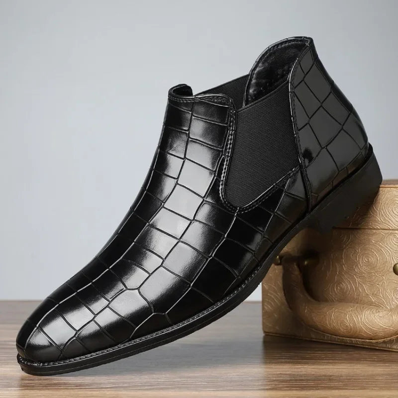 Santiag basse noir Simili Cuir Homme - Motif crocodile élégant et moderne 2