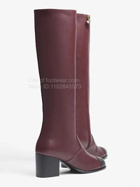 Santiag haute bleu Simili Cuir Femme - Bout noir contrastant, élégance audacieuse 2