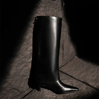 Santiag haute rouge Cuir Femme - Élégantes bottes rouges à bout carré 4