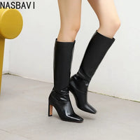 Santiag haute noir Synthétique Femme - Elégance audacieuse avec talons imposants 1