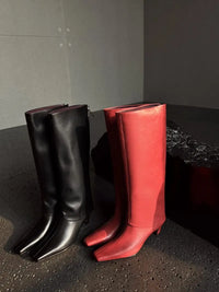 Santiag haute noir Cuir Femme - Élégantes avec talon carré chic 2