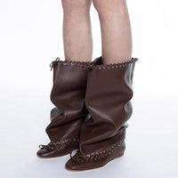 Santiag mi-haute noir Synthétique Femme - Design minimaliste avec œillets métalliques 3