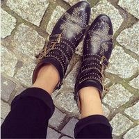 Santiag basse marron Cuir Femme - Boucles dorées et motifs géométriques raffinés 3