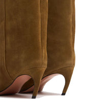 Santiag haute marron Daim Synthétique Femme - Élégantes bottes pointues au design épuré 2