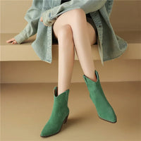 Santiag basse camel Daim Femme - Tirettes et coutures vagues stylisées 3