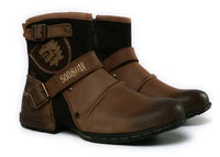 Santiag haute marron Synthétique Femme - Ornée de motifs floraux élégants 4