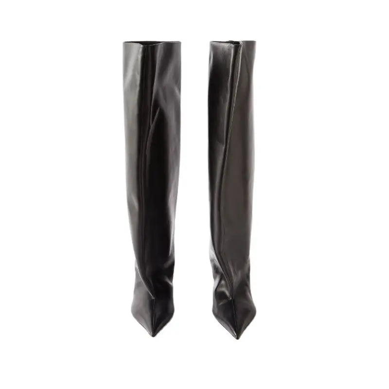 Botte haute noir Synthétique Femme - Talon aiguille et silhouette affirmée 5