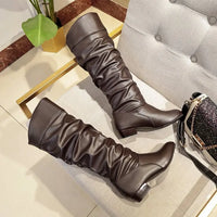 Santiag haute blanc Simili Cuir Femme - Design chic avec couture raffinée 2