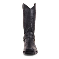 Santiag mi-haute noir Simili Cuir Homme - Broderies et rivets pour un style western 1