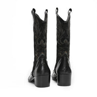 Santiag mi-haute noir Cuir Homme - Embout métallique argenté audacieux 5