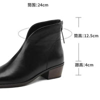 Santiag mi-haute marron Simili Cuir Femme - Style épuré avec talon carré 2