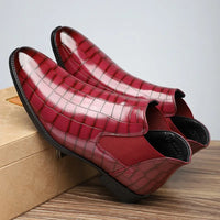 Santiag basse gris Simili Cuir Homme - Élégance moderne avec texture crocodile 4