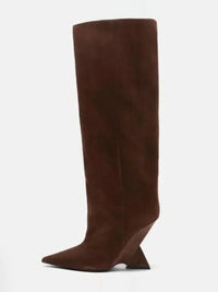 Santiag haute marron Synthétique Femme - Élégantes bottes pointues au look moderne 1