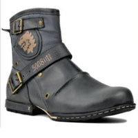 Santiag haute marron foncé Simili Cuir Femme - Style équestre avec motifs floraux élégants 1