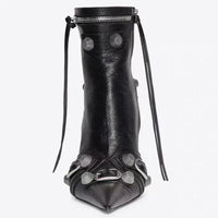 Santiag mi-haute noir Simili Cuir Femme - Élégantes bottes à talons aiguille 1