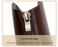 Santiag haute marron Cuir Femme - Bout pointu avec ornement métallique argenté 1